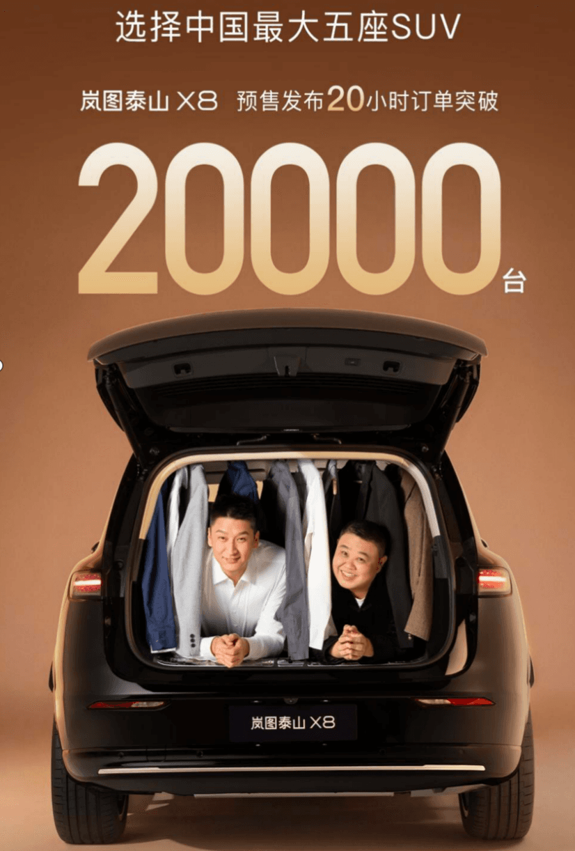 Voyah Taishan X8: более 20 000 предзаказов за 20 часов и старт продаж в мае 2026 года